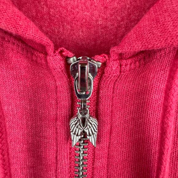 Victoria's Secret Pink Silver Sequin Bling Full Zip Hoodie Sweater Size Medium - Picture 5 of 16